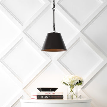 Harper Industrial Farmhouse Iron LED Pendant - JONATHAN Y